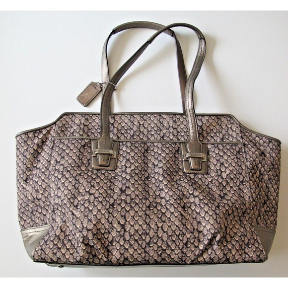 Coach Handbags - Coach Handbag Purse Taylor F26034 Satchel Pewter Gray Black Leather Tote